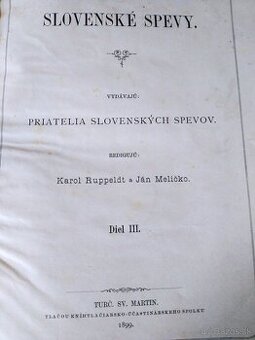 Slovenské spevy 3.díl, r.v. 1899