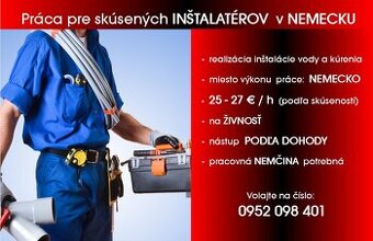 Práca pre INŠTALATÉROV v NEMECKU