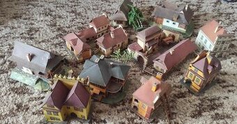 Modelové papierové domčeky železnica