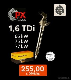 Repasované vstrekovače Continental/VDO 1.6 TDi - 66kw, 77kw