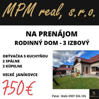 Prenájom rodinného domu