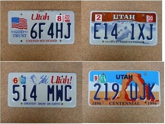 USA SPZ, 4x Utah originál...