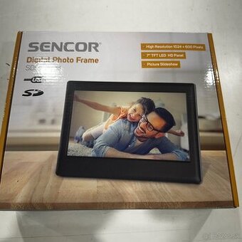 Sencor SDF 740 BK – nový digitálny fotorámik, 7”, nepoužitý