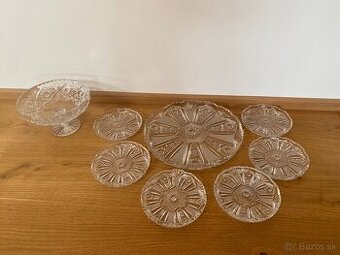 Dezertný set - ručne brúsený krištáľ