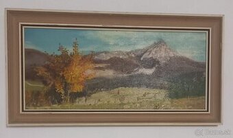 Malovany obraz s drevenym ramom - 1