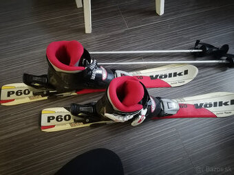 Detské lyže + lyžiarky + palice