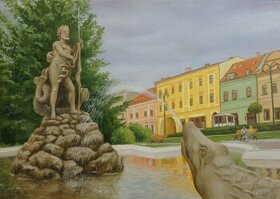 Predám obraz Neptúnovej fontány v Prešove
