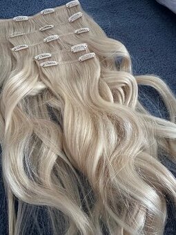 Clip in vlasy blond ľudské
