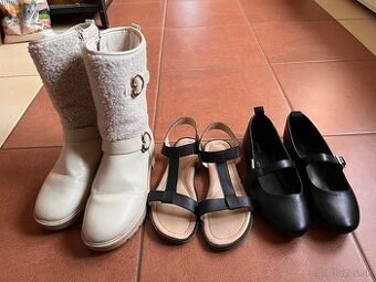 Dievčenské čižmy+balerínky+sandále, veľ.37