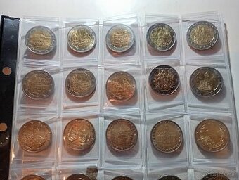 2 eurové euromince, zbierka 65 ks