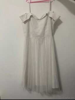 Biele slávnostné šaty (popolnočné svadobné) veľ. XL