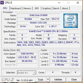 Procesor Intel Core i5-6600 3,9 GHz 3MB 2/4 51 W