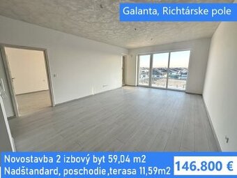 2 izbový byt nadštandard 70,63 m2 s krásnou terasou. Galanta