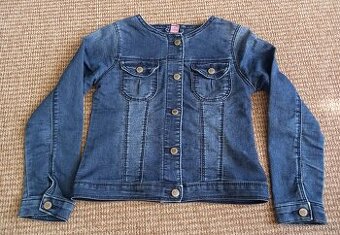 Rifľová - džínsová bundička veľ. 128 - dievčenská