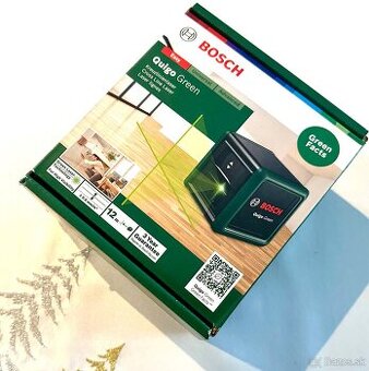 Bosch Quigo Green, krížový laser (zelený), použitý 1x - 1