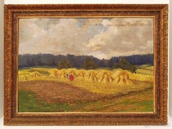 Obraz Polanský, žně na Orave, olej 60x80