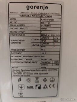 Mobilná klimatizácia Gorenje
