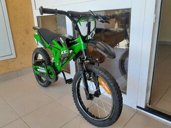 DETSKÝ ZAUJÍMAVÝ ODPRUŽENY BICYKEL KAWASAKI KX VEĽKOSŤ 16