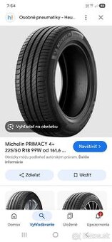 Letné pneu Michelin Primacy 225/50 r18
