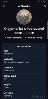 Stary (starozitni) obraz original malba