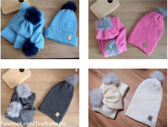 posledne kusy .  štrikovaná súprava čiapka a šál