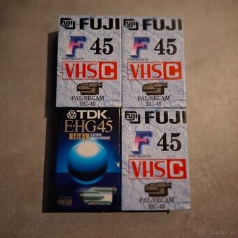FUJI / TDK / 45 min / VHS-c / video kazeta / 4ks balenie / n
