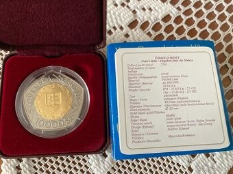 Zlatá slov. bimetalová minca-10000 Sk 2004-Vstup SR do EU