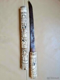 Starodávny vyrezávaný čínsky meč - 1