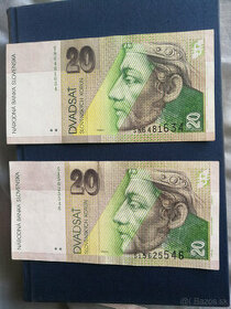 Predám bankovky Slovenské 20korún slovenských cena 3 eura ku