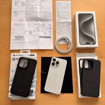 Apple iPhone 15 pro Max 512 GB Titanova biela