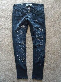 Met in Jeans čierne rifle s lebkami vel.29 - 1