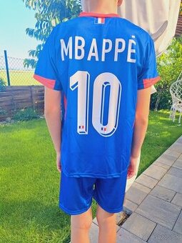 Detský nenoseny futbalovy dres Mbappe modry