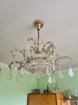 Krištáľový luster + nastenná lampa