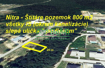 Pozemok Štitáre  (800 m2) ,v slepej uličke pod lesom ID 539-
