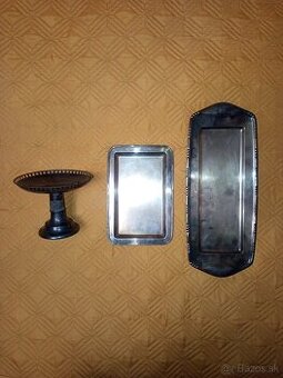 Starožitné misy SANDRIK (3 ks) – Art Deco – Postriebrená alp