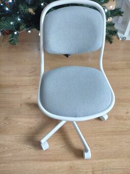 detská otočná stolička biela/svetlosivá