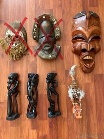 Predám africké drevené sošky z ebenového dreva a masky - 1