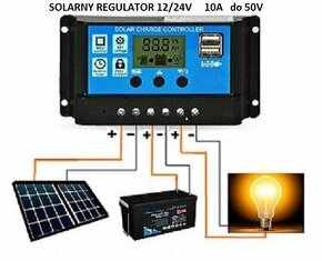 Solarny regulator - 10A (do 50 Voltov) -