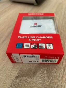 Skross sieťový adaptér 4× USB 4A 20W biela