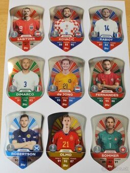 chrome shield Euro 2024 kartičky topps match attax celý set