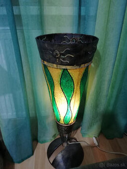 Zelená etno lampa na zem