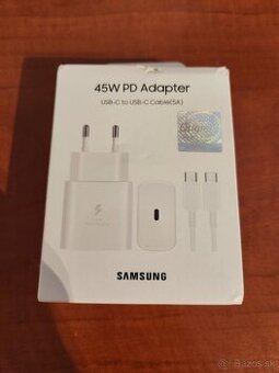 45W Biela nabíjačka Samsung C to C s káblom dĺžky 1 meter - 1