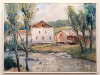 Obraz Jaromír Hynšt, Mlýn na samotě, olej 57x77