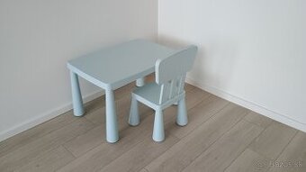 Detsky stol a stolicka Ikea Mammut modra, 25,- Eur, Trnava