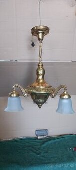 Mosadzný luster trojramený