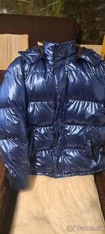 Pánska zimná bunda xxl modrá lesklá