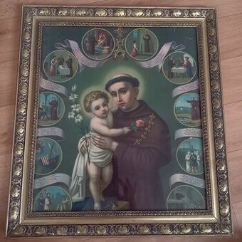 Svätý obraz s pozlateným rámom