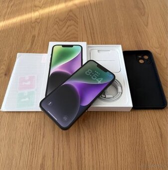 iPhone 14 128 gb Midnight - komplet príslušenstvo, záruka
