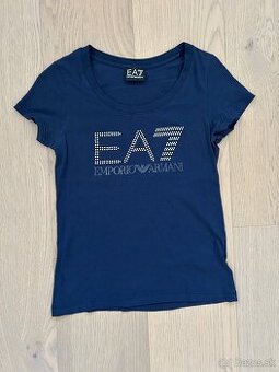 Armani tričko EA7 modré s kamienkami