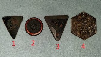 kopané odznaky, kokarda, medaila